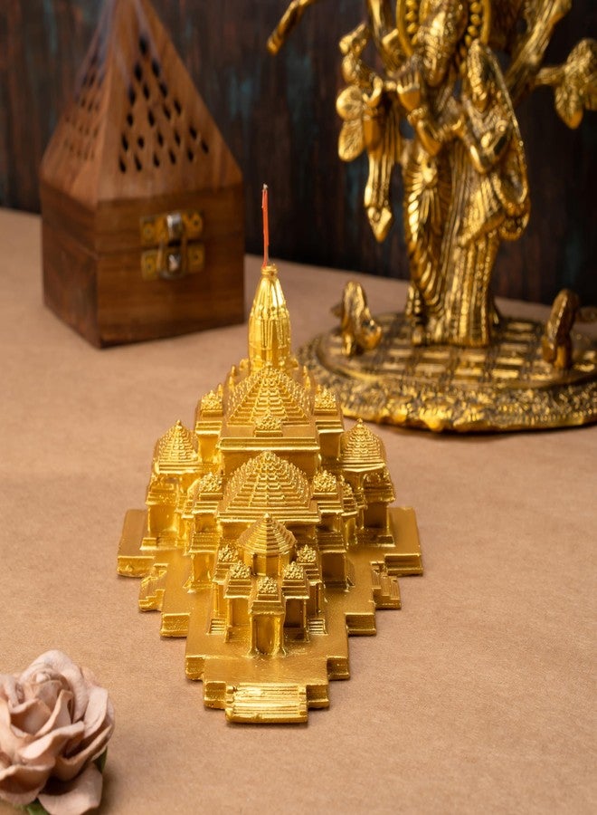 MOBDESK Golden Shree ram mandir ayodhya Model Shree ram janmabhoomi Temple Shree ram mandir ayodhya Model Big Size ayodhya ram mandir Temple for Home shri ram mandir ayodhya Temple Wooden Light - Image 3